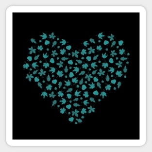 Autumn leaves heart Mint version Sticker